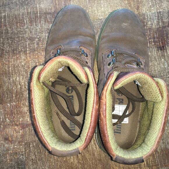 Timberland Womens 8 Brown Leather Hiking Combat Ankle Boot Gorpcore Outdoor - Picture 4 of 10